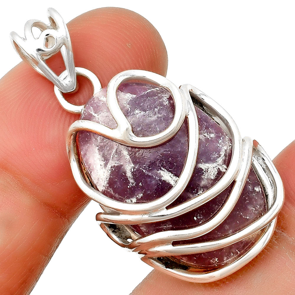 Natural Purple Lepidolite Pendant P-1561 SDP133283
