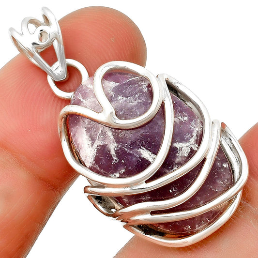 Natural Purple Lepidolite Pendant P-1561 SDP133283