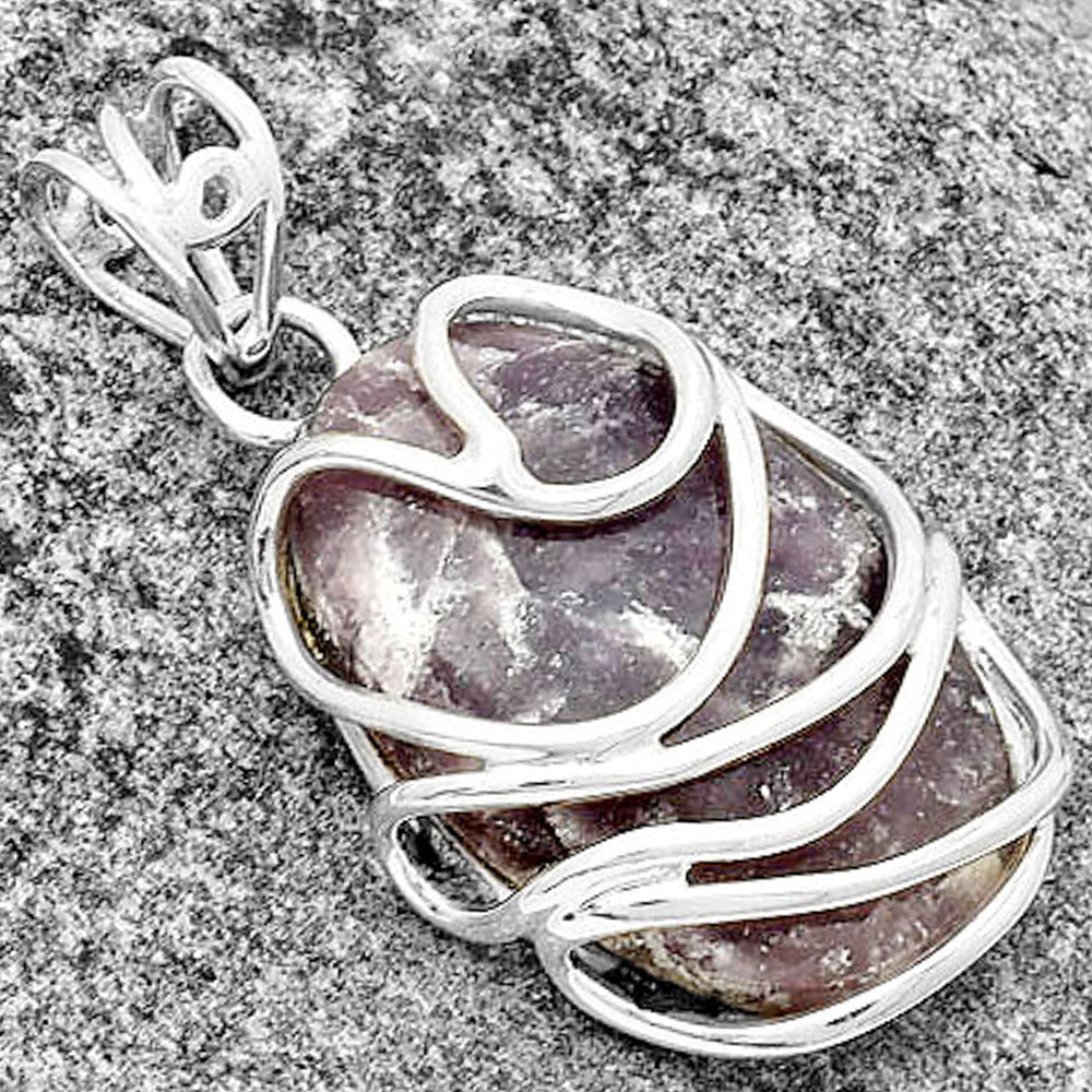 Natural Purple Lepidolite Pendant P-1561 SDP133283