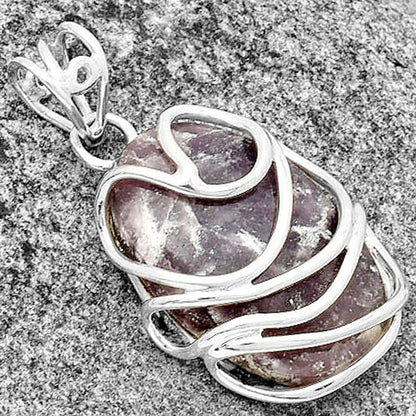 Natural Purple Lepidolite Pendant P-1561 SDP133283