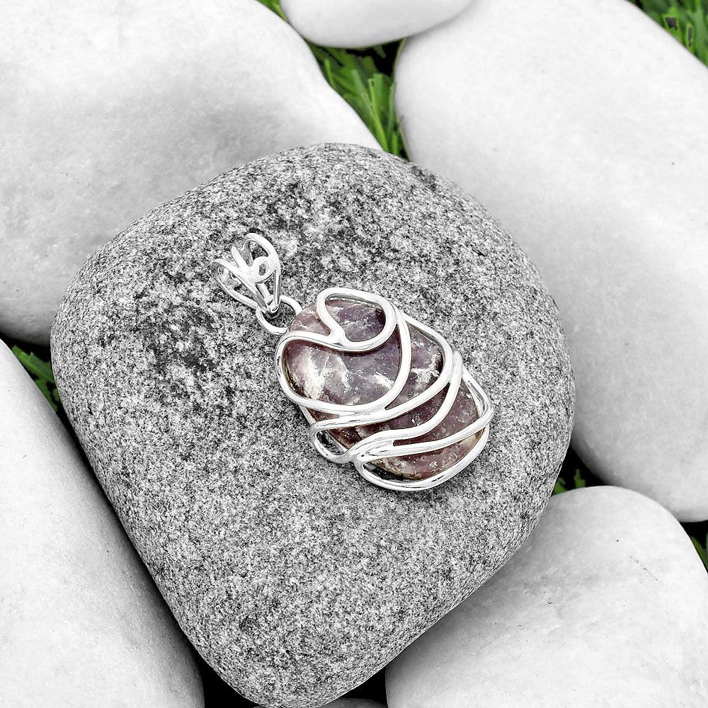 Natural Purple Lepidolite Pendant P-1561 SDP133283