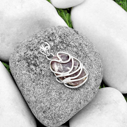 Natural Purple Lepidolite Pendant P-1561 SDP133283