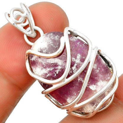 Natural Purple Lepidolite Pendant P-1561 SDP133284