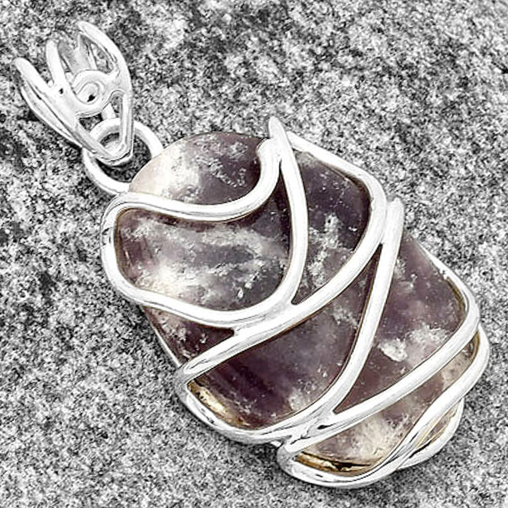 Natural Purple Lepidolite Pendant P-1561 SDP133284