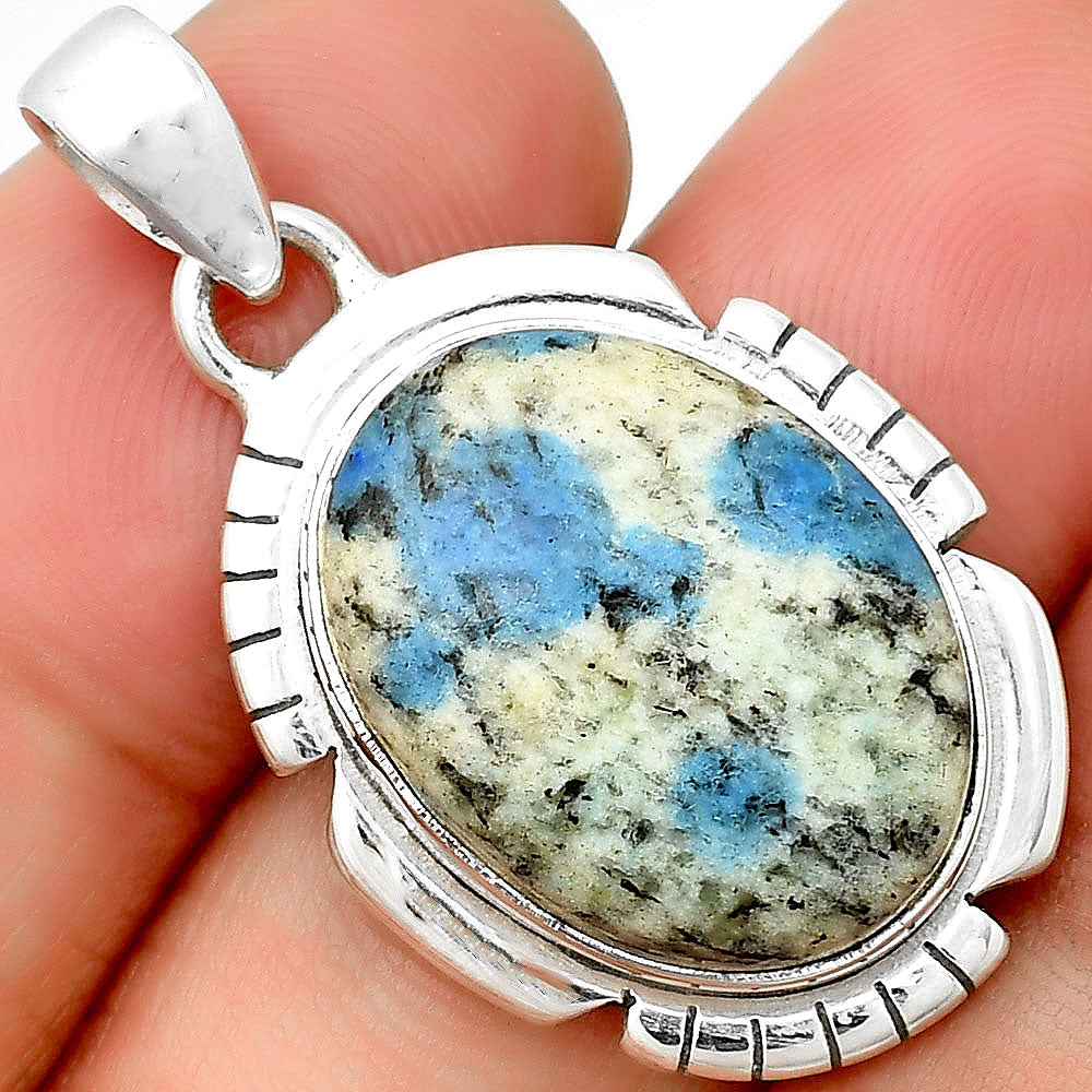 Natural K2 Blue - Azurite In Quartz Pendant P-1179 SDP133458