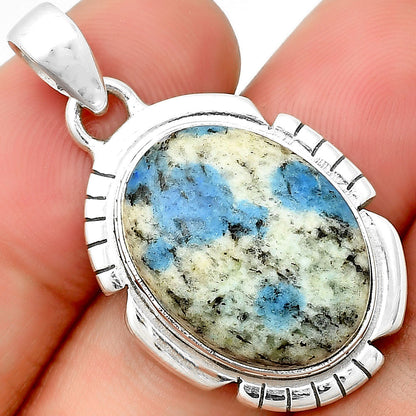 Natural K2 Blue - Azurite In Quartz Pendant P-1179 SDP133458