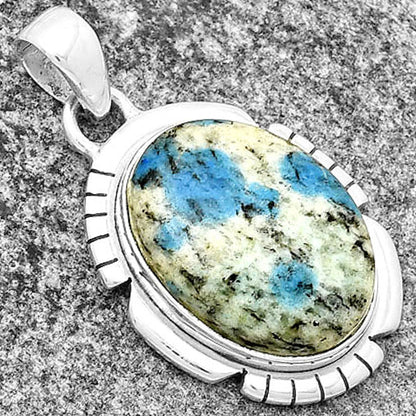 Natural K2 Blue - Azurite In Quartz Pendant P-1179 SDP133458