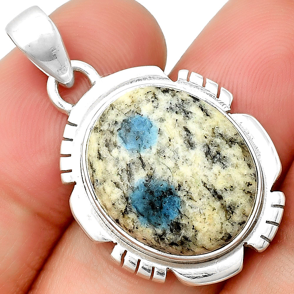 Natural K2 Blue - Azurite In Quartz Pendant P-1179 SDP133460