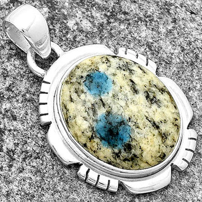 Natural K2 Blue - Azurite In Quartz Pendant P-1179 SDP133460
