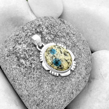Natural K2 Blue - Azurite In Quartz Pendant P-1179 SDP133460