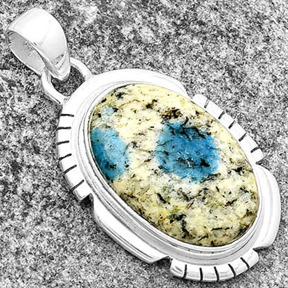 Natural K2 Blue - Azurite In Quartz Pendant P-1179 SDP133464