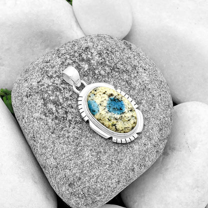Natural K2 Blue - Azurite In Quartz Pendant P-1179 SDP133464