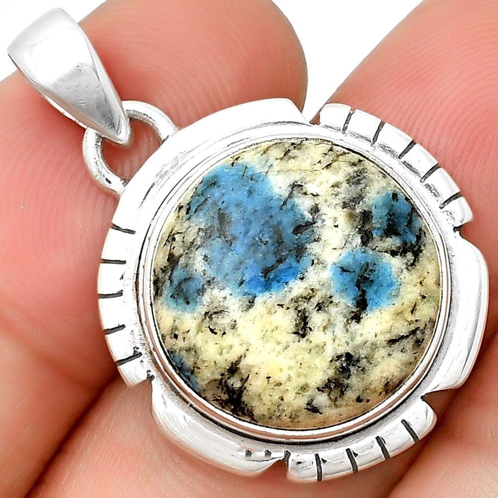 Natural K2 Blue - Azurite In Quartz Pendant P-1179 SDP133471