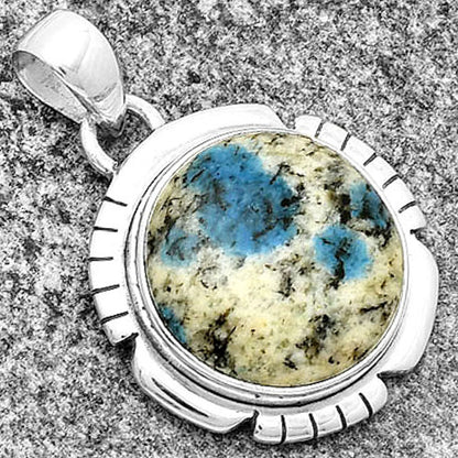 Natural K2 Blue - Azurite In Quartz Pendant P-1179 SDP133471