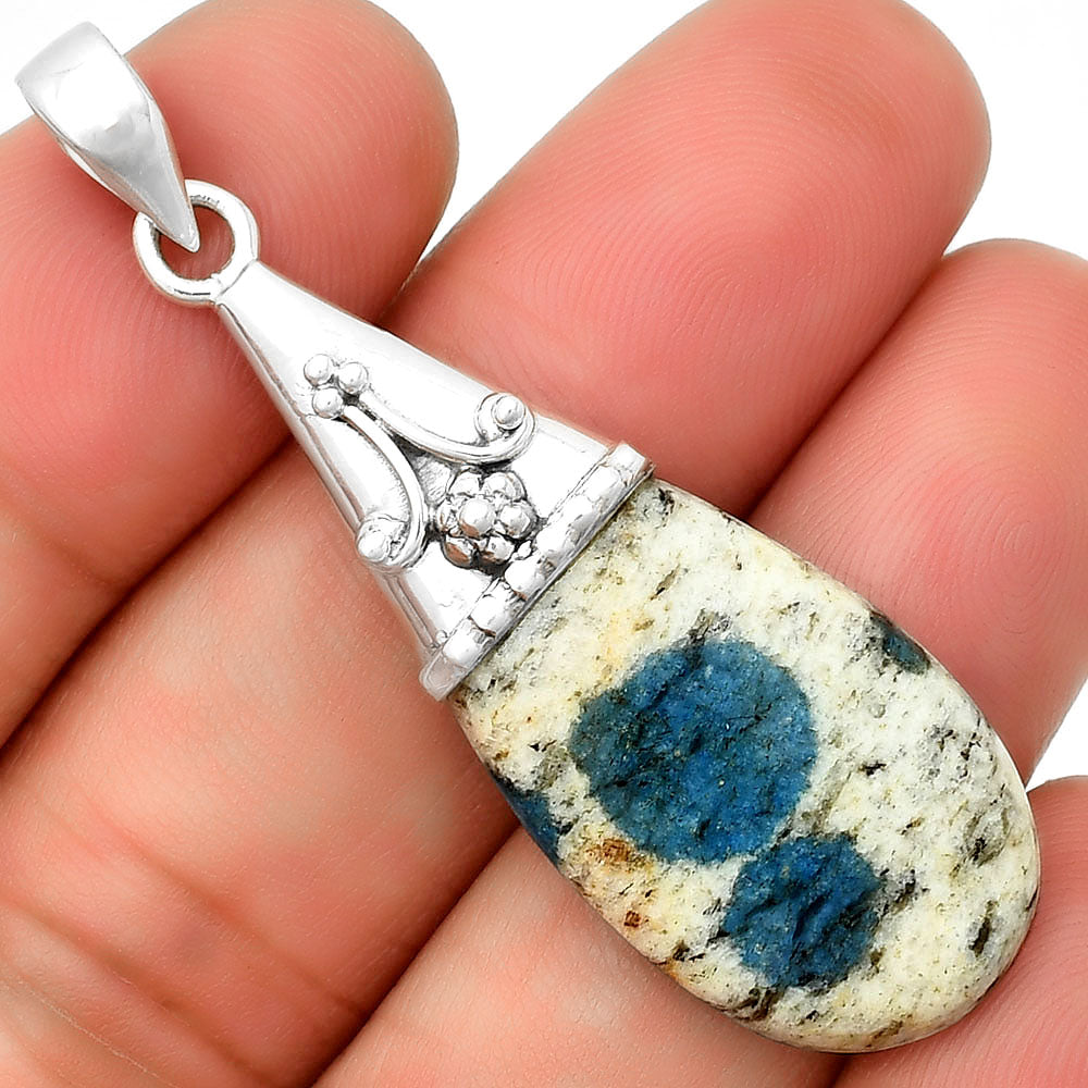 Natural K2 Blue - Azurite In Quartz Pendant P-1139 SDP133593
