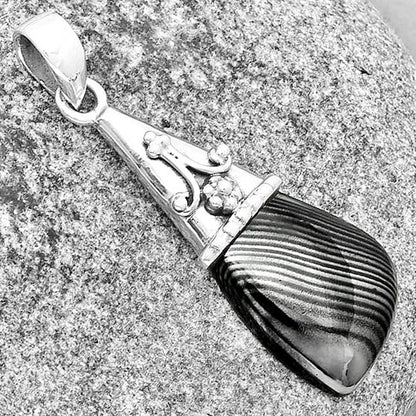 Crown Of Silver Psilomelane - Black Malachite Pendant P-1139 SDP133594