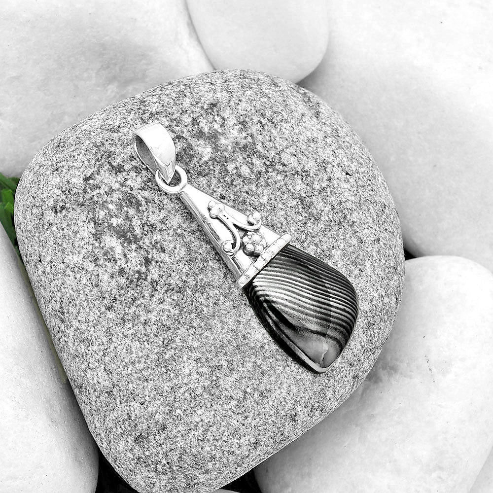 Crown Of Silver Psilomelane - Black Malachite Pendant P-1139 SDP133594
