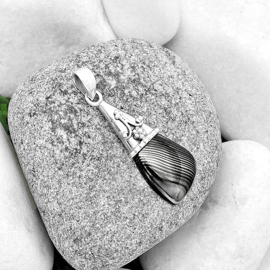 Crown Of Silver Psilomelane - Black Malachite Pendant P-1139 SDP133594