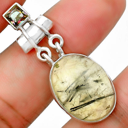 Natural Prehnite & Mystic Topaz Pendant P-1276 SDP133603