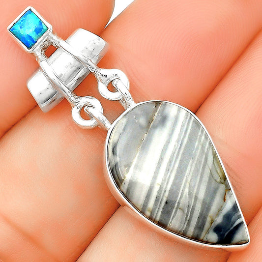 Natural Picasso Jasper & Fire Opal Pendant P-1276 SDP133614