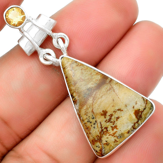 Rocky Butte Picture Jasper & Citrine Pendant P-1276 SDP133620