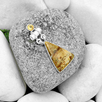 Rocky Butte Picture Jasper & Citrine Pendant P-1276 SDP133620