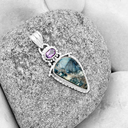 Blue Scheelite - Turkey & Amethyst Pendant P-1452 SDP133666
