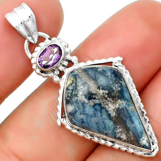 Blue Scheelite - Turkey & Amethyst Pendant P-1452 SDP133683
