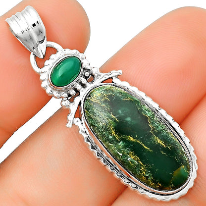 Natural Green Fuchsite & Green Onyx Pendant P-1452 SDP133685