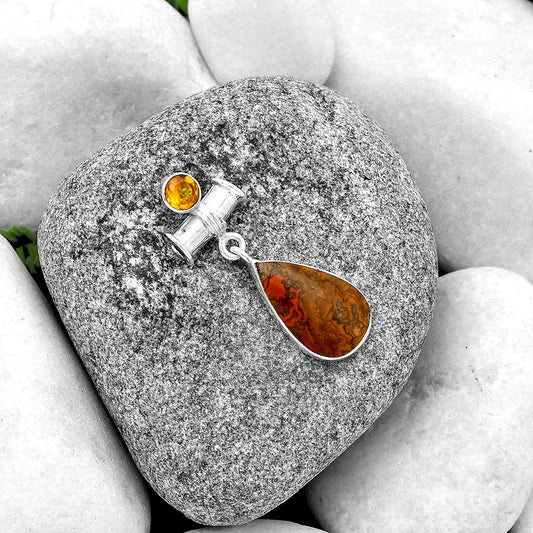 Rare Cady Mountain Agate & Citrine Pendant P-1337 SDP133702
