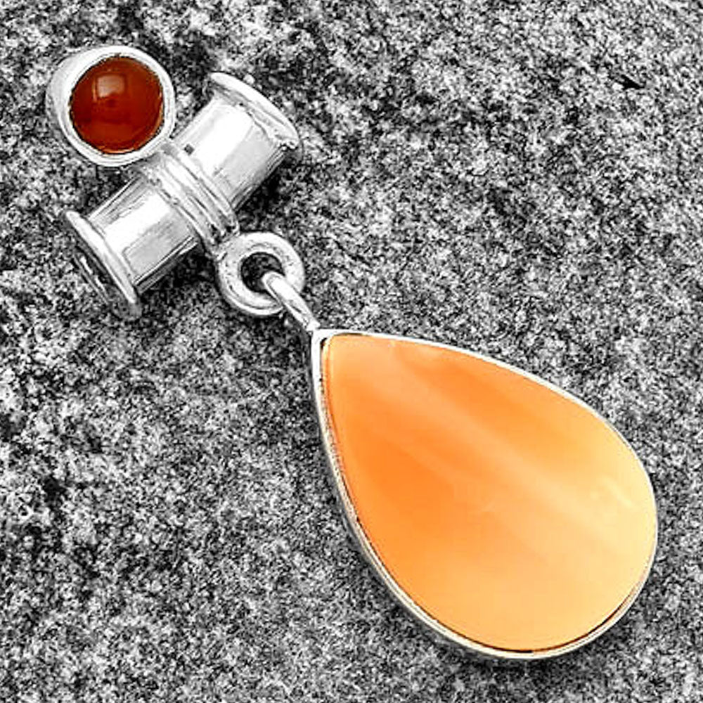 Natural Spiny Oyster Shell & Carnelian Pendant P-1337 SDP133707