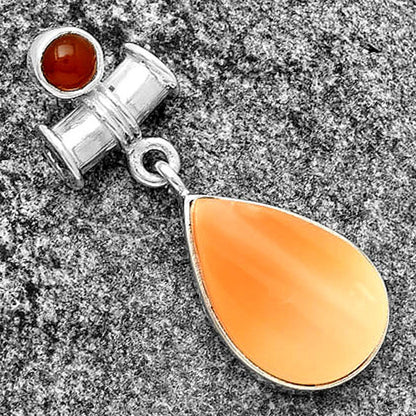 Natural Spiny Oyster Shell & Carnelian Pendant P-1337 SDP133707