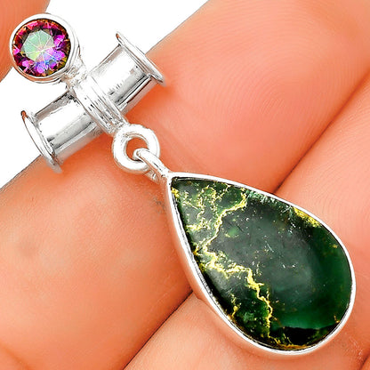 Natural Green Fuchsite & Mystic Topaz Pendant P-1337 SDP133713