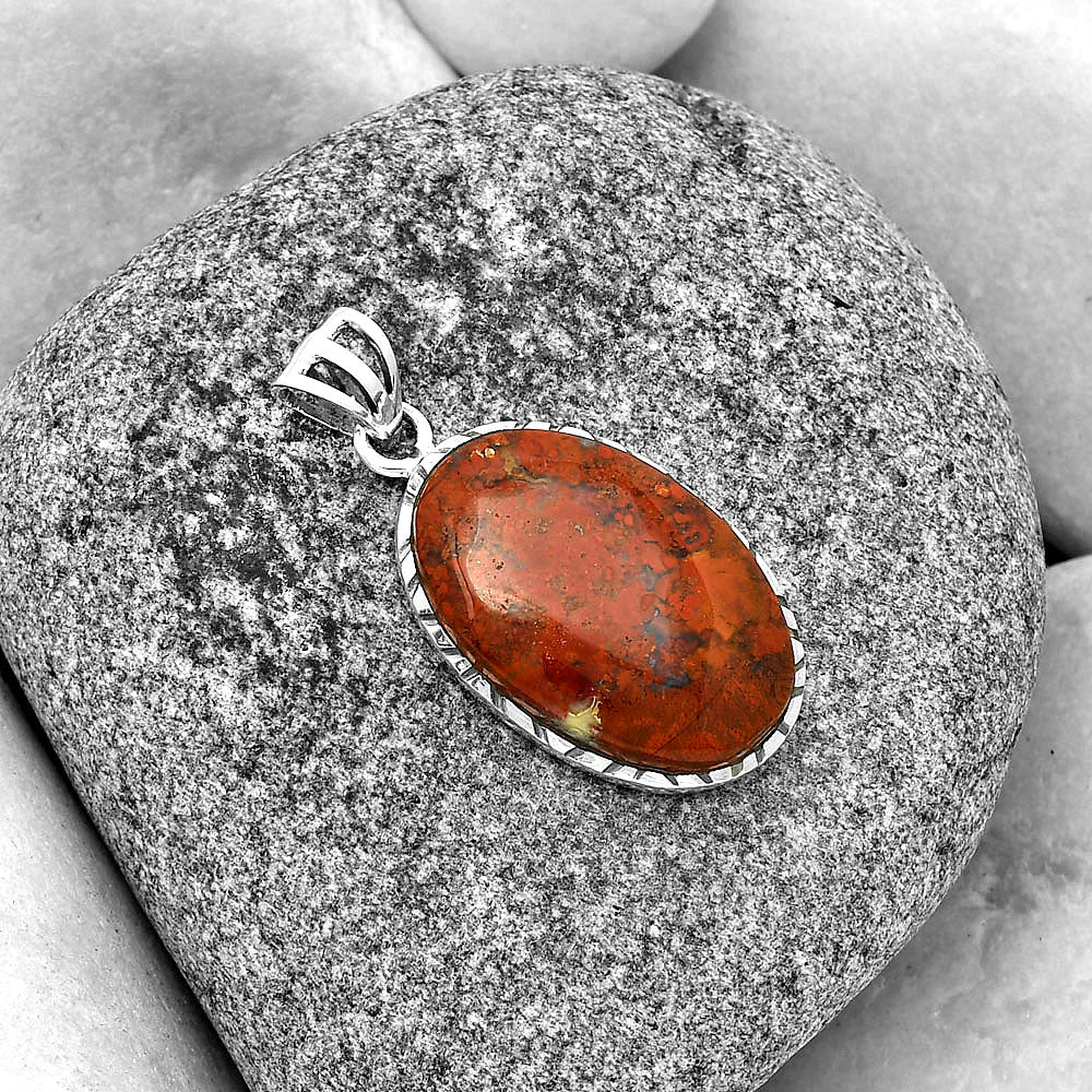 Natural Red Moss Agate Pendant P-1079 SDP133895