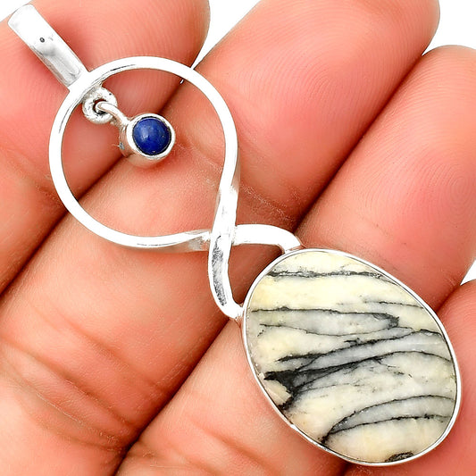 Natural Pinolith Stone & Lapis Lazuli Pendant P-1048 SDP133948