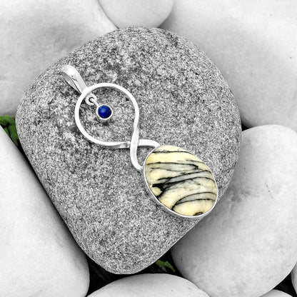Natural Pinolith Stone & Lapis Lazuli Pendant P-1048 SDP133948