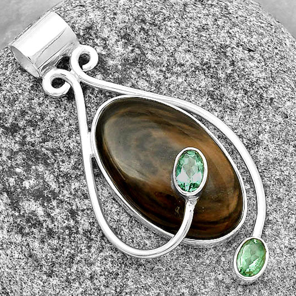 Hypersthene Canada & Green Tourmaline Pendant P-1051 SDP133977