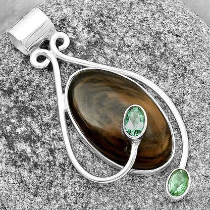 Hypersthene Canada & Green Tourmaline Pendant P-1051 SDP133977
