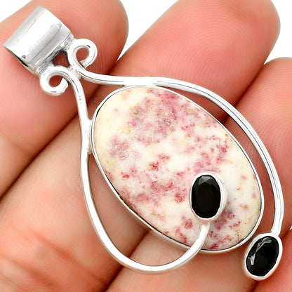 Natural Cinnabar & Black Onyx Pendant P-1051 SDP133991