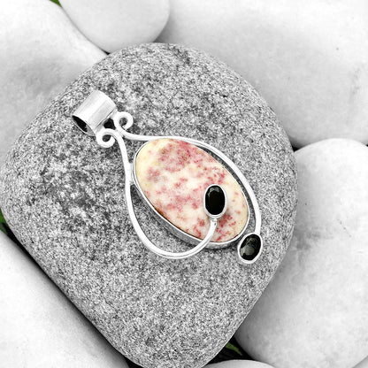 Natural Cinnabar & Black Onyx Pendant P-1051 SDP133991