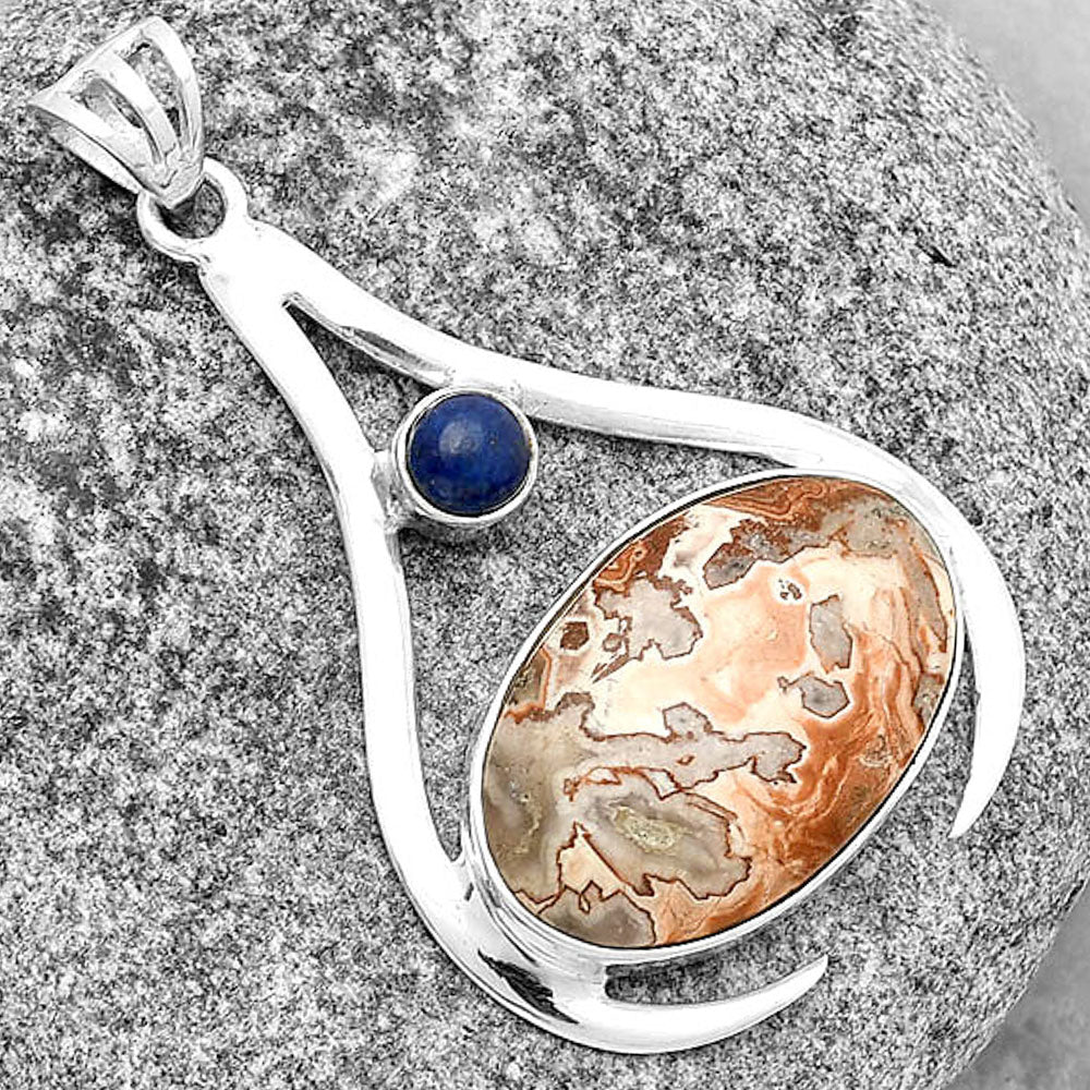 Rosetta Picture Jasper & Lapis Lazuli Pendant P-1057 SDP133999
