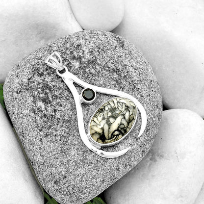 Natural Pinolith Stone & Black Onyx Pendant P-1057 SDP134004