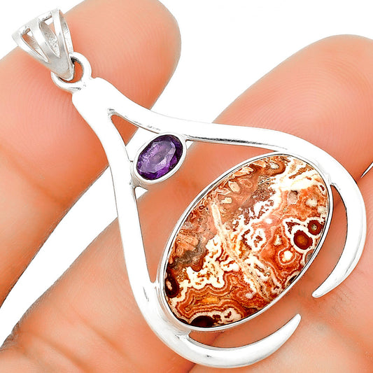 Rosetta Picture Jasper & Amethyst Pendant P-1057 SDP134007