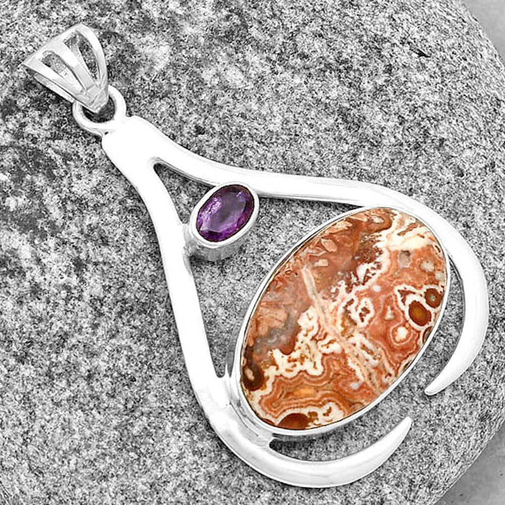Rosetta Picture Jasper & Amethyst Pendant P-1057 SDP134007