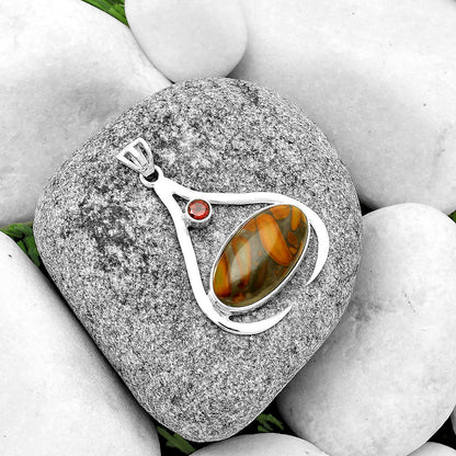 Natural Fruit Jasper & Garnet Pendant P-1057 SDP134016