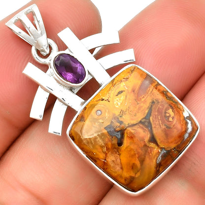 Rare Cady Mountain Agate & Amethyst Pendant P-1046 SDP134030