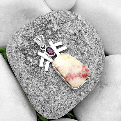 Natural Cinnabar & Amethyst Pendant P-1046 SDP134039