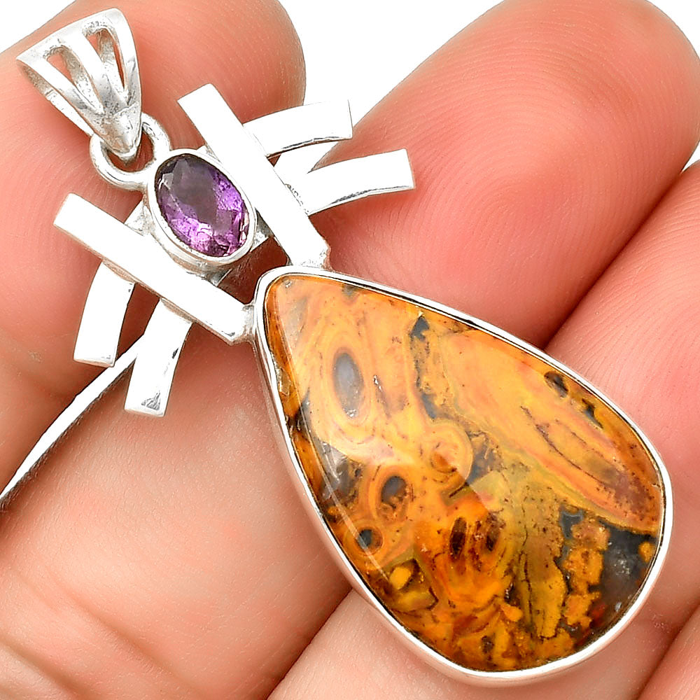 Rare Cady Mountain Agate & Amethyst Pendant P-1046 SDP134043