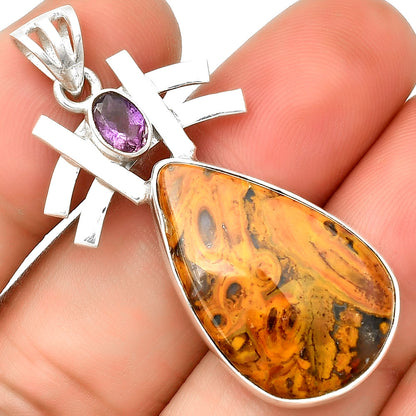 Rare Cady Mountain Agate & Amethyst Pendant P-1046 SDP134043