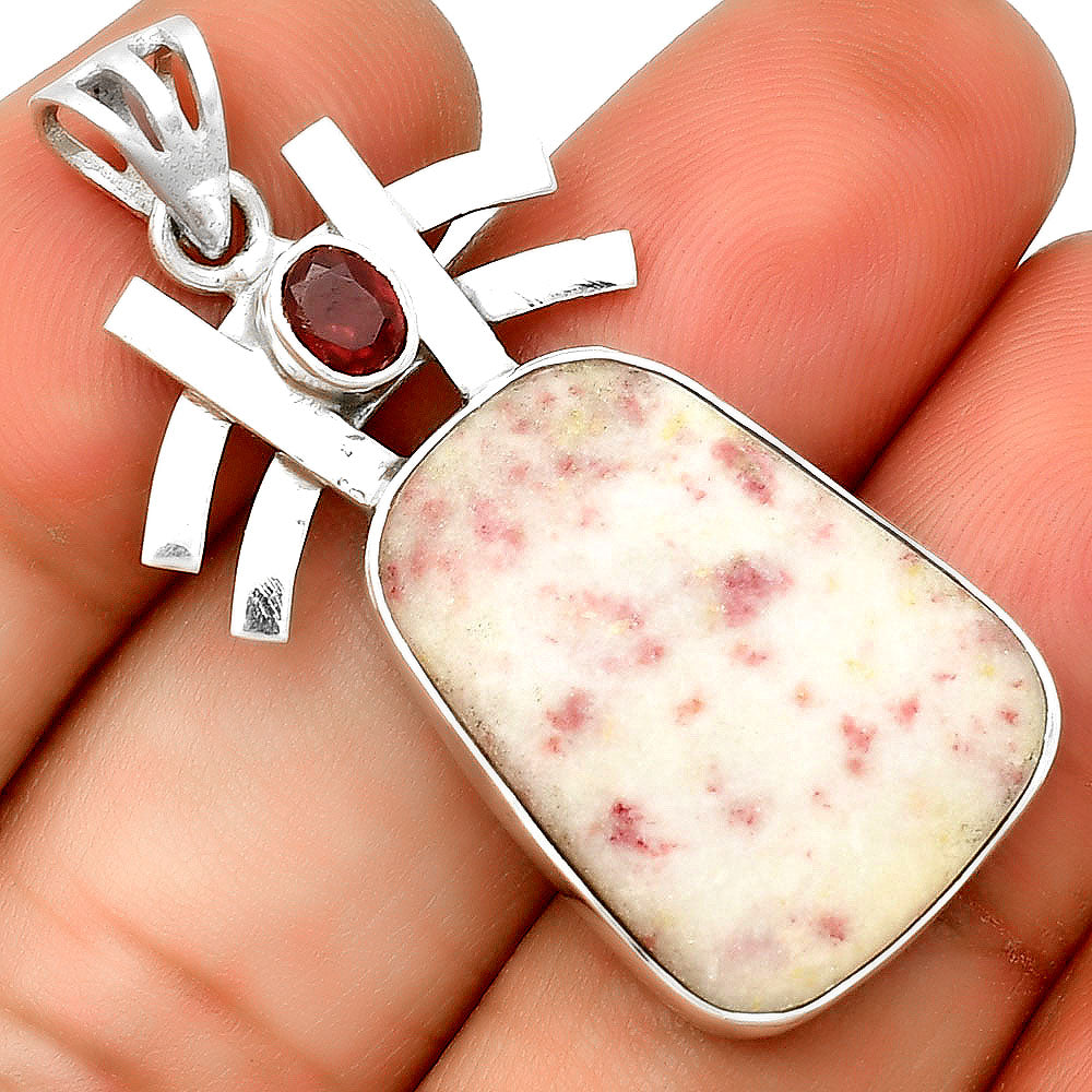 Natural Cinnabar & Garnet Pendant P-1046 SDP134049